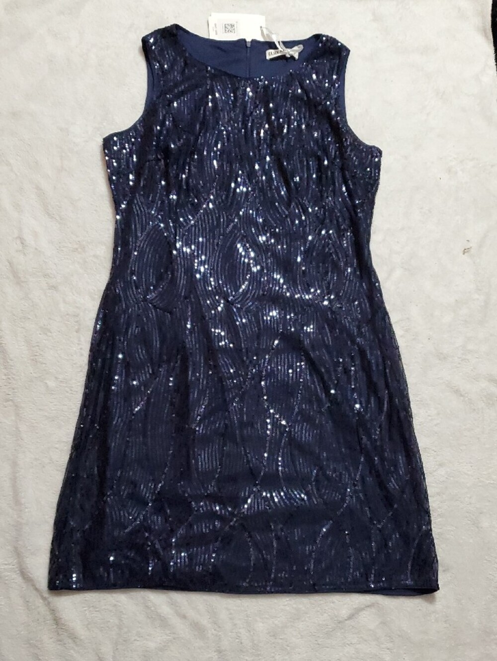 Grace Karin Navy Blue Sequin Sleeveless Midi Dress - Picture 6 of 9